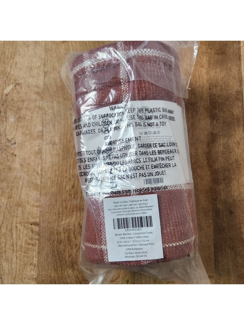 Little Korboose Woven Throw Blanket Rust NWT April Nemeth - Picture 9 of 9